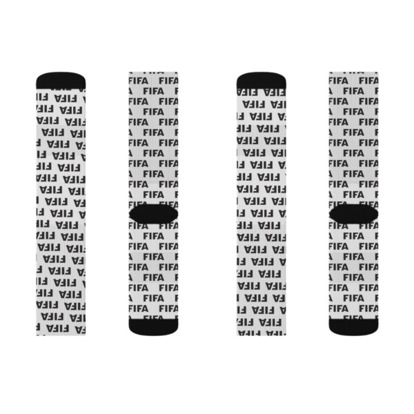 FIFA Pattern Sublimation Socks — All-Over Logo Crew Socks