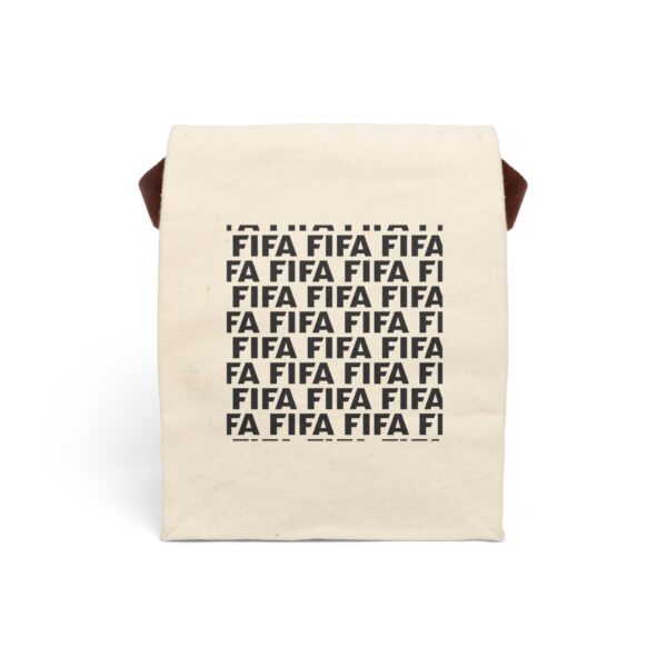 Canvas Lunch Bag — Repeating 'FIFA' Graphic Lunch Tote with Strap