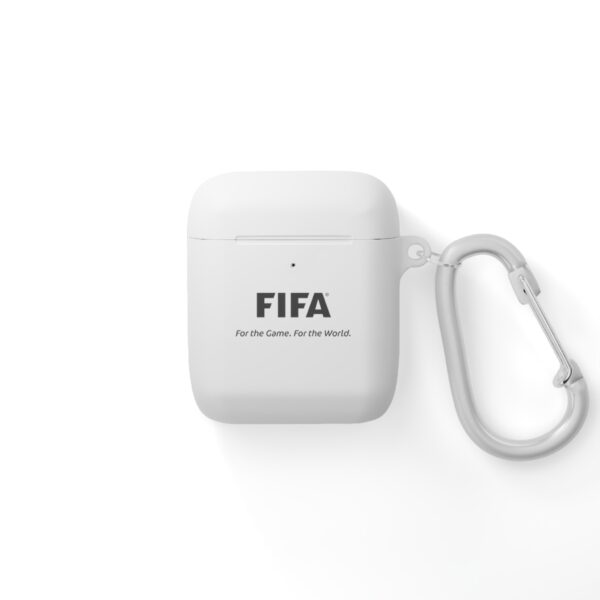 Minimalist White AirPods Case Cover with Carabiner — Protective Silicone Case