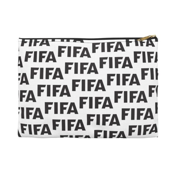 FIFA Pattern Accessory Pouch — Black Logo Cosmetic & Travel Organizer
