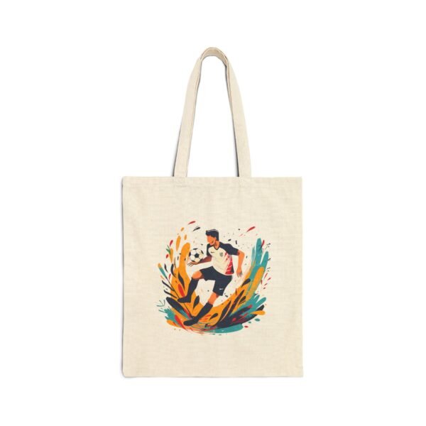 Tote Bag — Colorful Running Couple Illustration Cotton Canvas Tote