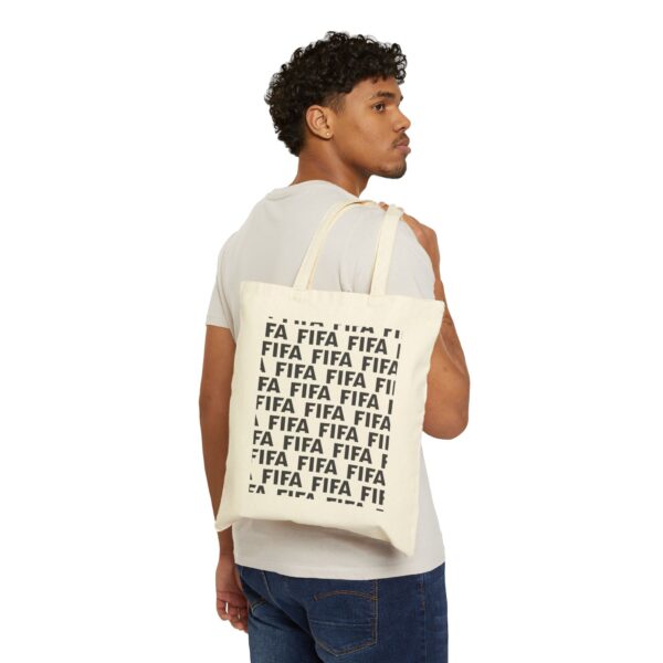 FIFA Repeat Print Tote Bag — Canvas Soccer Fan Grocery Tote
