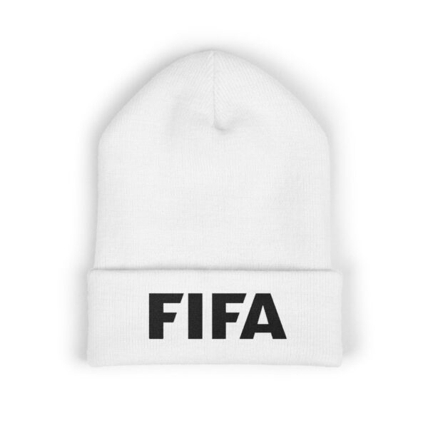 FIFA Embroidered Cuffed Beanie — Classic Soccer Knit Hat