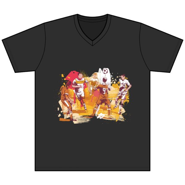 FIFA Soccer V-Neck Tee — Dynamic Player Action Graphic