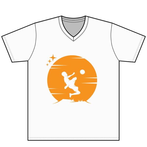 Soccer Emblem V-Neck Tee — Youth & Adult Soccer Crest Shirt