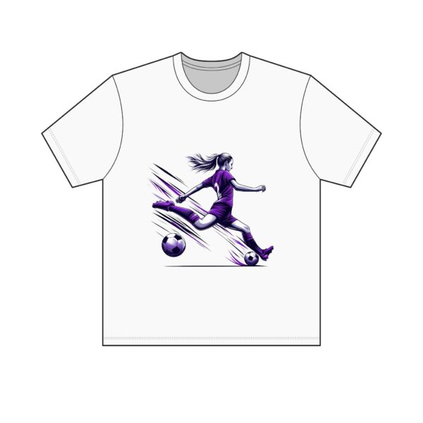 Soccer Kick T-Shirt — Dynamic Female Soccer Player Graphic