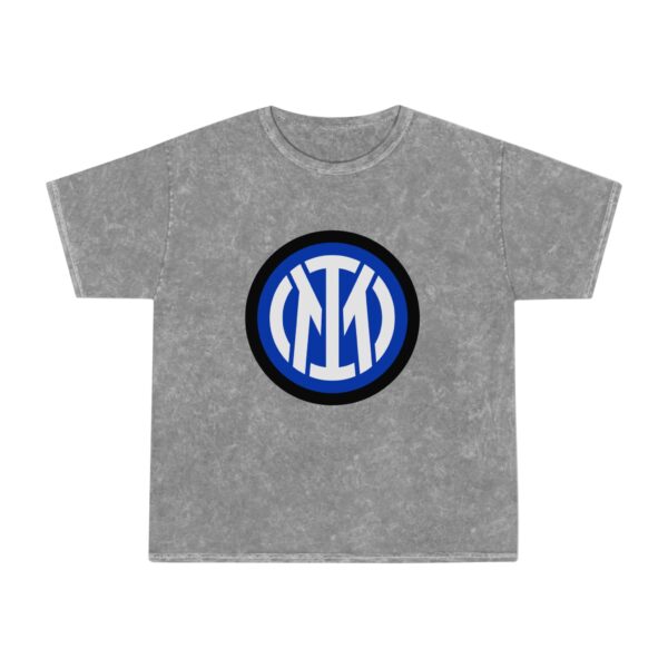 Vintage Mineral-Wash T-Shirt with Retro Blue Emblem