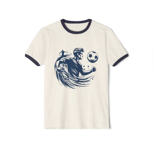 Soccer Wave Ringer T-Shirt — Vintage Soccer Player Graphic Tee