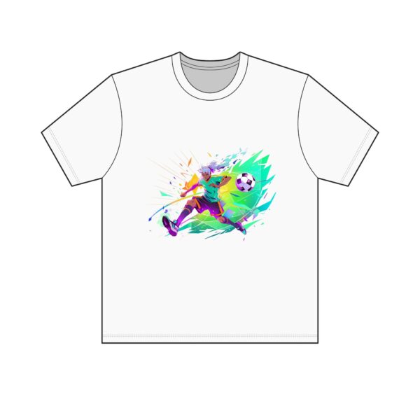 Soccer Player Splash Graphic Tee - Men’s Vibrant Football T-Shirt