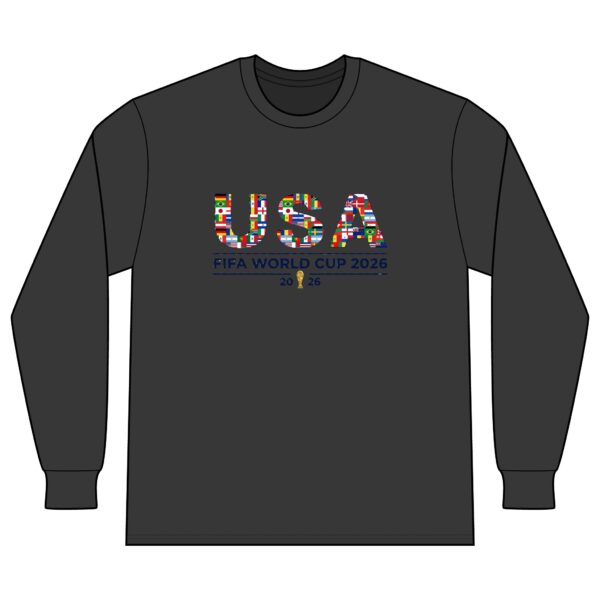 USA World Cup 2026 Long Sleeve T-Shirt — Flag Mosaic Soccer Fan Tee