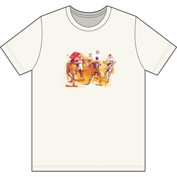 Soccer Players Watercolor Tee — FIFA Graphic Cotton T-Shirt