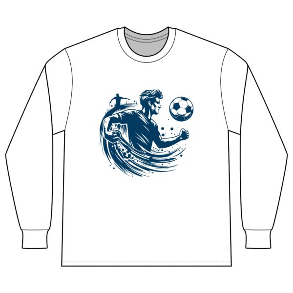 Soccer Wave Long Sleeve Tee — Dynamic Player Graphic
